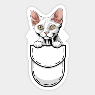 Funny Devon Rex Pocket Cat Sticker